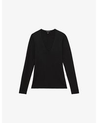 Reiss - X Atelier Maeve Plunge-Neck Silk-Blend Top - Lyst