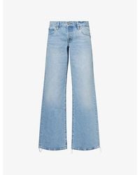 FRAME - X Amelia The Mid-Rise Wide-Leg Denim Jeans - Lyst