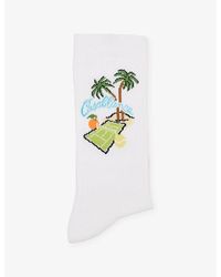 CASABLANCA - Astral Plane Stretch Cotton-Blend Socks - Lyst
