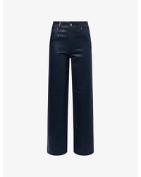 PAIGE - Sasha Wide-Leg Coated Stretch-Denim Jeans - Lyst