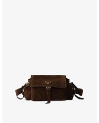 Prada - Explore Medium Suede Shoulder Bag - Lyst