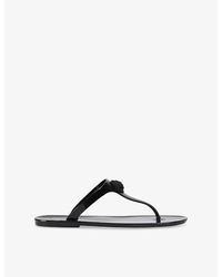 Kurt Geiger - Maddison Faux-Leather Flat Sandals - Lyst