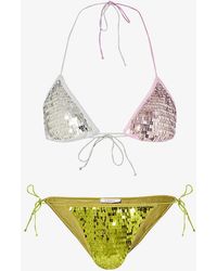 Oséree - Triangle-cup High-leg Sequin-embellished Bikini Set - Lyst