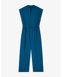 Whistles - Drawstring-Waist Relaxed-Fit Woven Jumpsuit - Lyst