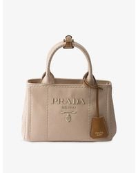 Prada - Jardinière Mini Cotton-Canvas Top-Handle Bag - Lyst