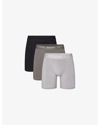 Skims - Branded-Waistband 5In Pack Of Three Stretch-Modal Boxer Briefs - Lyst
