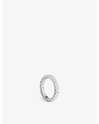 Apm Monaco - Tennis Rhodium Plated Alloy And Cubic Zirconia Ring - Lyst