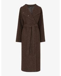 Whistles - Morgan Funnel-Neck Wool Coat - Lyst