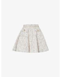 Nina Ricci - High-rise A-line Cotton-blend Mini Skirt - Lyst