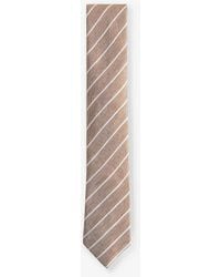 Ted Baker - Niels Pin Stripe-pattern Linen And Silk-blend Tie - Lyst