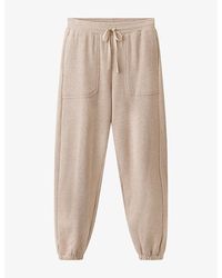The White Company - Ultimate Cuffed Elasticated-Waist Cotton-Blend Trousers - Lyst