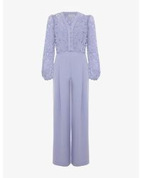 Phase Eight - Winona Lace-Embroidered Woven Jumpsuit - Lyst