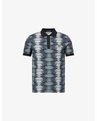 Fred Perry - Soundwave Glitch Short-Sleeves Cotton-Piqué Polo Shirt - Lyst