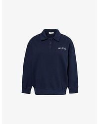 4th & Reckless - Clover Logo-Embroidered Cotton-Jersey Polo Sweatshirt - Lyst