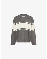 Samsøe & Samsøe - Saanne Striped Knitted Polo Top - Lyst