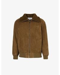 Loewe - Shearling-lining Relaxed-fit Suede Bomber Jacket - Lyst