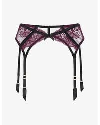 Agent Provocateur - Rozlyn Mesh And Lace Suspenders - Lyst
