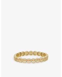 Lisa Gozlan - The Pavé Happy Face 18Ct-Plated Brass And Cubic Zirconia Bracelet - Lyst