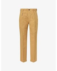 Drake's - Clean Games Straight-Leg Cotton And Linen Trousers - Lyst