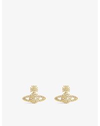 Vivienne Westwood - Bas Relief Brass And Cubic Zirconia Earrings - Lyst