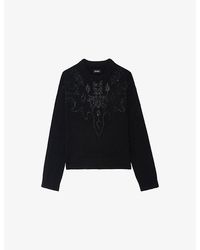 Zadig & Voltaire - Markuz Rhinestone-Embellished Cashmere Jumper - Lyst