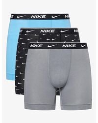 Nike - Branded-Waistband Set Of Three Stretch-Cotton Boxers - Lyst