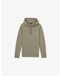 Reiss - Fabien Drawstring-Hood Regular-Fit Stretch-Jersey Hoody - Lyst