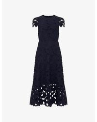 Phase Eight - Leilani Lace-Embroidered Woven Midi Dress - Lyst