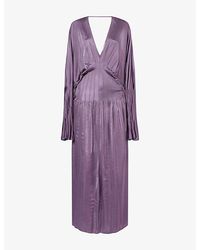 AYA MUSE - Luma Draped Satin Maxi Dress - Lyst