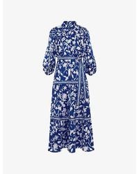 Phase Eight - Coralie Floral-Print Stretch-Woven Midi Dress - Lyst