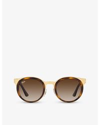 Ray-Ban - Rb3710 Bonnie Round-frame Tortoiseshell Metal Sunglasses - Lyst