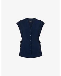 Whistles - Side-Tie Button-Down Woven Shirt - Lyst