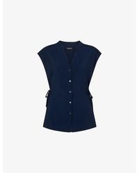 Whistles - Side-Tie Button-Down Woven Shirt - Lyst