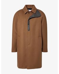 Bottega Veneta - Intrecciato Undercollar Wool And Cashmere Coat - Lyst
