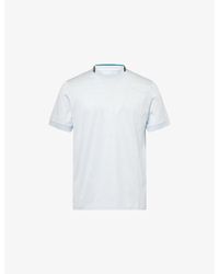 Paul Smith - Stripe-Trim Short-Sleeve Cotton T-Shirt - Lyst