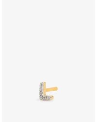 Missoma - Pavé Initial L 18Ct Vermeil And Cubic Zirconia Single Stud Earring - Lyst