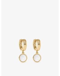 Astley Clarke - Stilla 18Ct And Mother-Of-Pearl Drop Huggies - Lyst