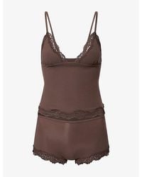 Skims - Fits Everybody Lace-Trim Jersey Cami And Shorts Set - Lyst