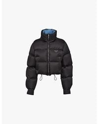 Prada - Re-Nylon Cropped Down Jacket - Lyst