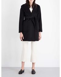 Max Mara Women's Black Rialto Hooded Camel Coat