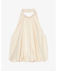Claudie Pierlot - Open-Back Satin Bubble Top - Lyst