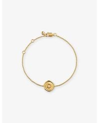Monica Vinader - Initial-O Stamp 18Ct-Vermeil Chain Bracelet - Lyst