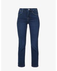 FRAME - Le High Straight Slip-pocket High-rise Straight-leg Stretch-denim Jeans - Lyst