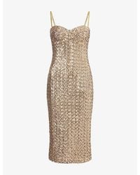 Nadine Merabi - Nina Sequin-Embellished Midi Dress - Lyst
