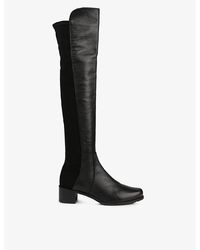 Stuart Weitzman - Reserve Stretch-Back Leather Boots - Lyst