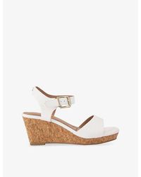 Carvela Kurt Geiger - Sadie Wide-Fit Leather Wedge Sandals - Lyst