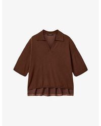 AllSaints - Bern Polo-Collar Wool Top - Lyst