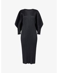 Pleats Please Issey Miyake - Skyline Pleats Knitted Midi Dress - Lyst