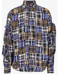 Who Decides War - Plaid Patchwork Relaxed-fit Cotton Shirt - Lyst