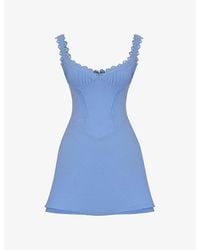 House Of Cb - Tilly Corset-Bodice Linen-Blend Mini Dress - Lyst